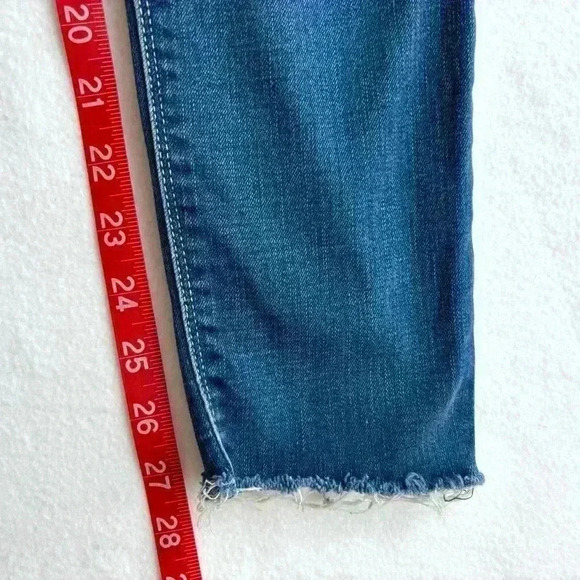 Hudson Barbara Med Wash Highrise Super Skinny Raw Hem Stretch Ankle Jean Size 30 - Picture 16 of 16